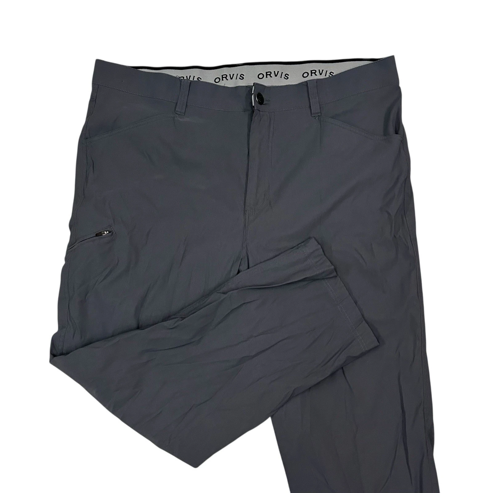 Orvis Tech Pants Mens 40X29 Gray Stretch Performance Chino Nylon Wicking
