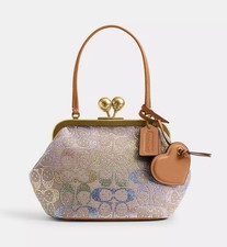 Coach Kisslock Frame Bag 16 In Crystal Signature Jacquard CDC36