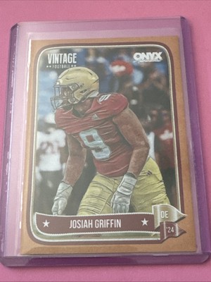 2024 ONYX VINTAGE JOSIAH GRIFFIN ROOKIE/RC #/75 *ORANGE* Boston College Eagles