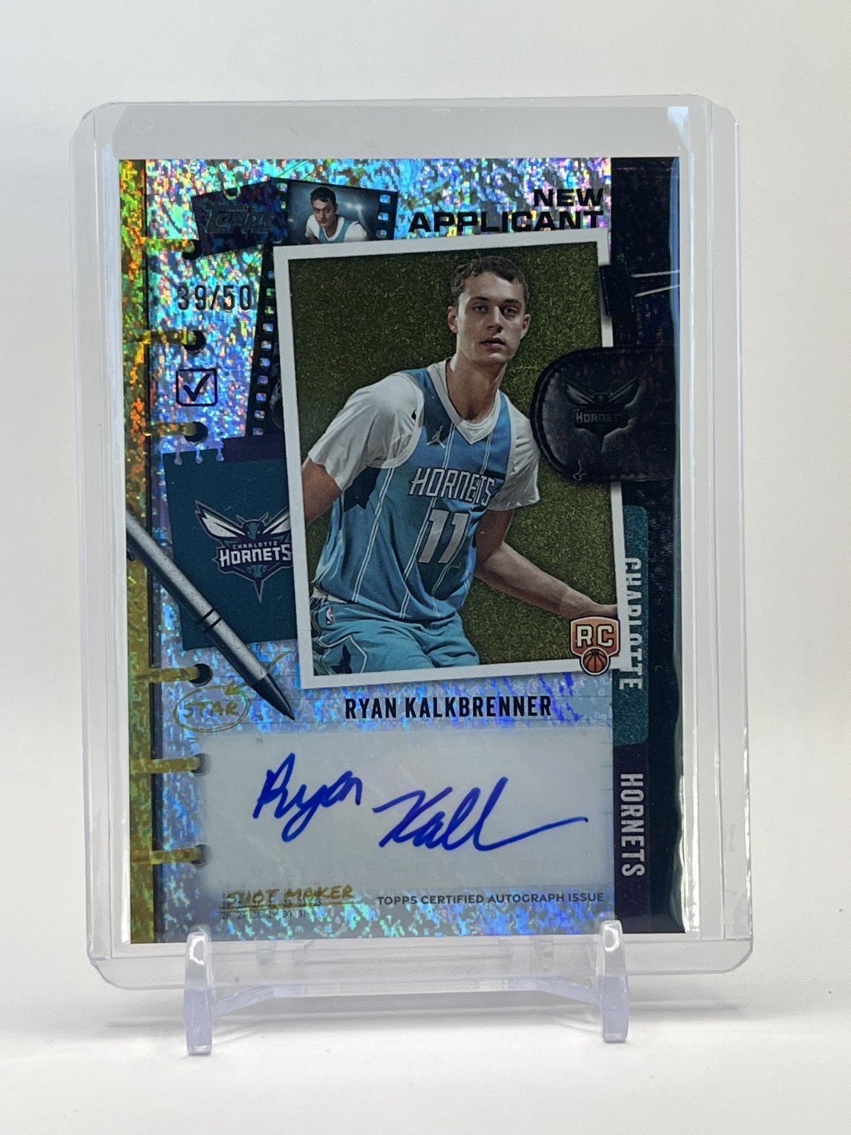 2025-26 Topps Basketball Ryan Kalkbrenner RC Auto /50 New Applicant Gold