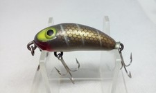 Vtg Wright & McGill Miracle Minnow Gold Scale 1 5/8" Crankbait 1/8z Fishing Lure