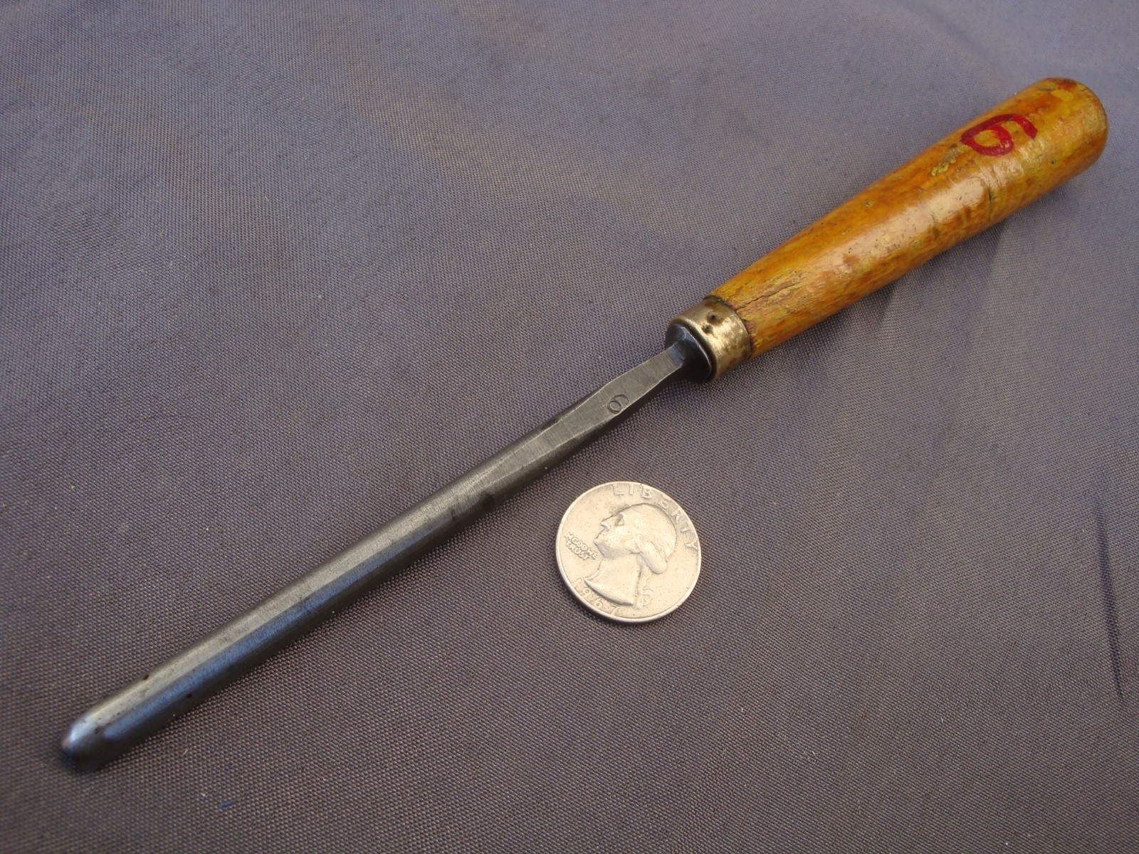 Herring Bros. London Wood Carving Gouge Chisel #6 Sweep 1/4" Cut 8-3/4" Long