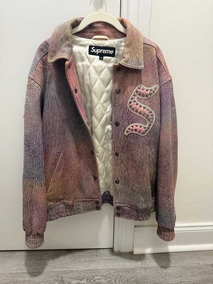 Chaqueta Universitaria Supreme de Cuero Guijarro - Extremadamente RARA - STOCK MUERTO Foto 2 de 3