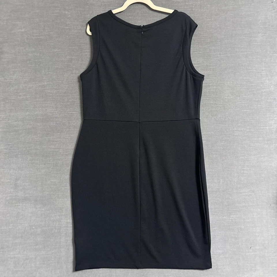 Merona 连衣裙 XXL 黑色紧身弹力加职业办公室工作经典 LBD 派对 — 第 2/4 张图片