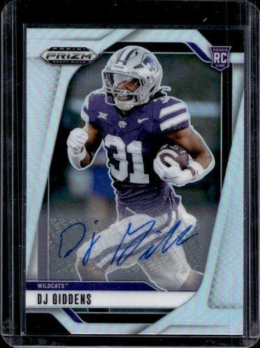 2025 Panini Prizm Draft Picks DJ Giddens Auto RC Silver Rookie #44 Wildcats