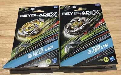 Beyblade X Arrow Wizard 4-80B and Claw Leon 5-60P Takara Tomy Hasbro
