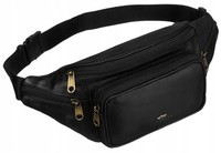 Leder Bauchtasche Nierentasche Damen Herren HüFttasche Echtleder Schwarz
