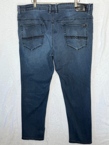 BUFFALO DAVID BITTON Axel Slim Straight-Leg-Stretch Jeans Medium-Blue Wash 40x32 - Picture 7 of 19