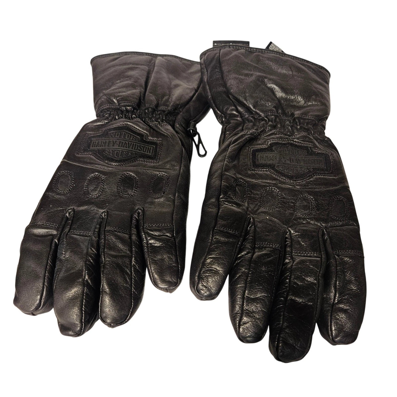 Harley Davidson Motorcycle Gloves Mens XL Black Leather Thermolite Insulated