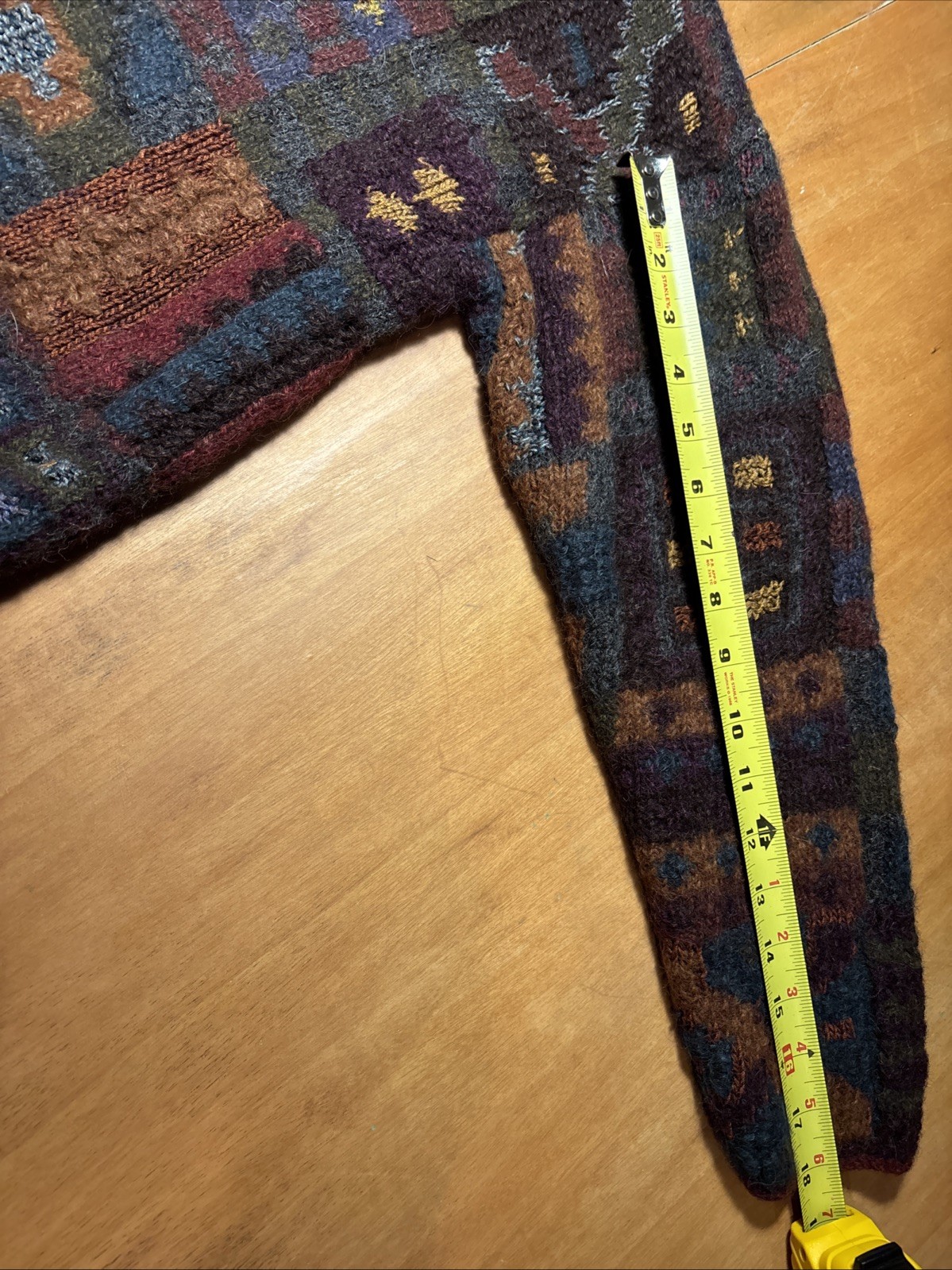 159 VTG Peruvian Connection Patchwork Cardigan Ge… - image 6