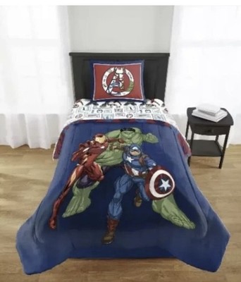 Marvel Avengers Hero Time 2 Pc Twin/Full Comforter & Sham Set