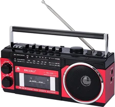 Portable Cassette Player with AM/FM/Radio & BT, Boombox for Home and Travel