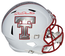 PATRICK MAHOMES SIGNED TEXAS TECH RED RAIDERS GALVANICED FULL SIZE SPEED HELMET