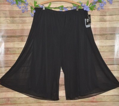 NWT Alex Evenings Wide Leg Chiffon Black Crop Dress Pants Plus Size 3X  Event | eBay