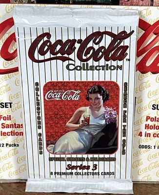 1994 COLLECT-A-CARD COCA-COLA™ COLLECTION (serie 3) CONFEZIONE 8 carte GOLD FOIL IMBALLO ORIGINALE!