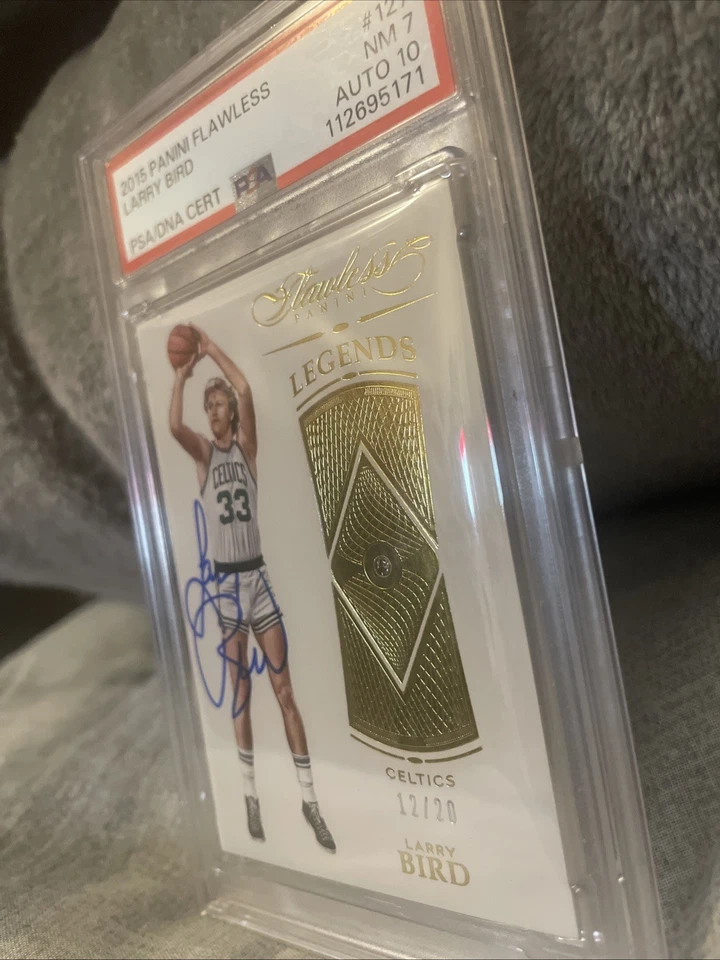 2015 PANINI FLAWLESS GOLD DIAMOND ON CARD LARRY BIRD /20 PSA 7 Auto 10 = 1/1 🔥 - image 3 of 3