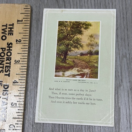Vintage Postcard June Twilight Landscape Poem The Krapp Co. 9813 Unposted