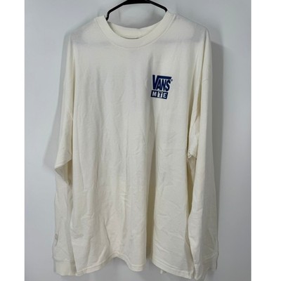 Vans MTE Brain Storm Long Sleeve Graphic Tee Cream Blue Men's XL