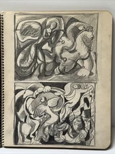 JO CAIN DRAWING WPA REGIONALISM CUBIST CUBISM STUDY FOR PAINTING Angel Modernism