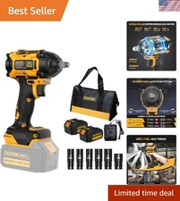 Cordless Impact Wrench Set - 3 Speed Control, 2x 4000mAh Batteries Included