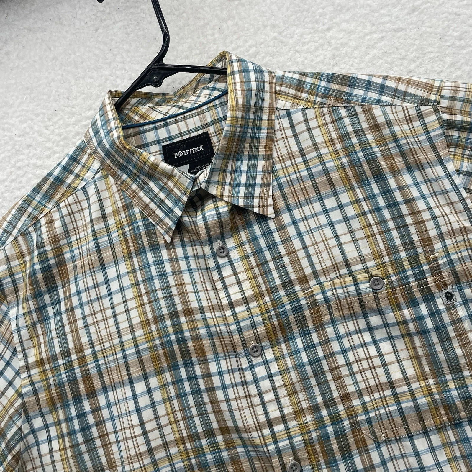 Marmot Shirt Mens Large Multi Plaid Short Sleeve Quick Dry Tech Hiking Camp UPF
Opens in a new windo