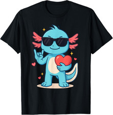Cute Axolotl Valentines Day Love Funny Axolotl Boys T shirt
