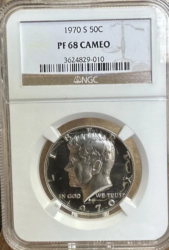1970-S Kennedy Proof Silver Half Dollar - NGC PF68 Cameo