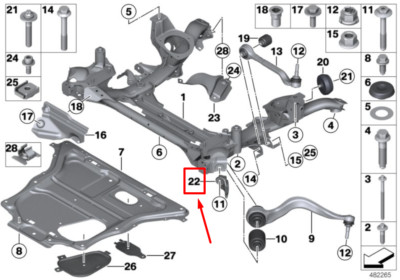 NEW BMW 2 F23 LEFT SUSPENSION AXLE CRASH LEVER 6868473 31106868473  
