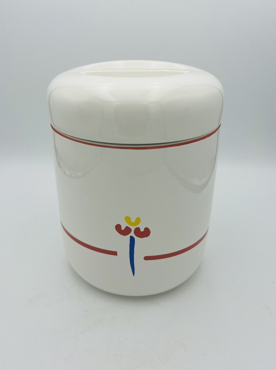 Vtg 80s Riva Designs TULIPS Large 8.5” Red Band Dome Top Vtg 80s Riva Designs TULIPS Large 8.5” Red Band Dome Top