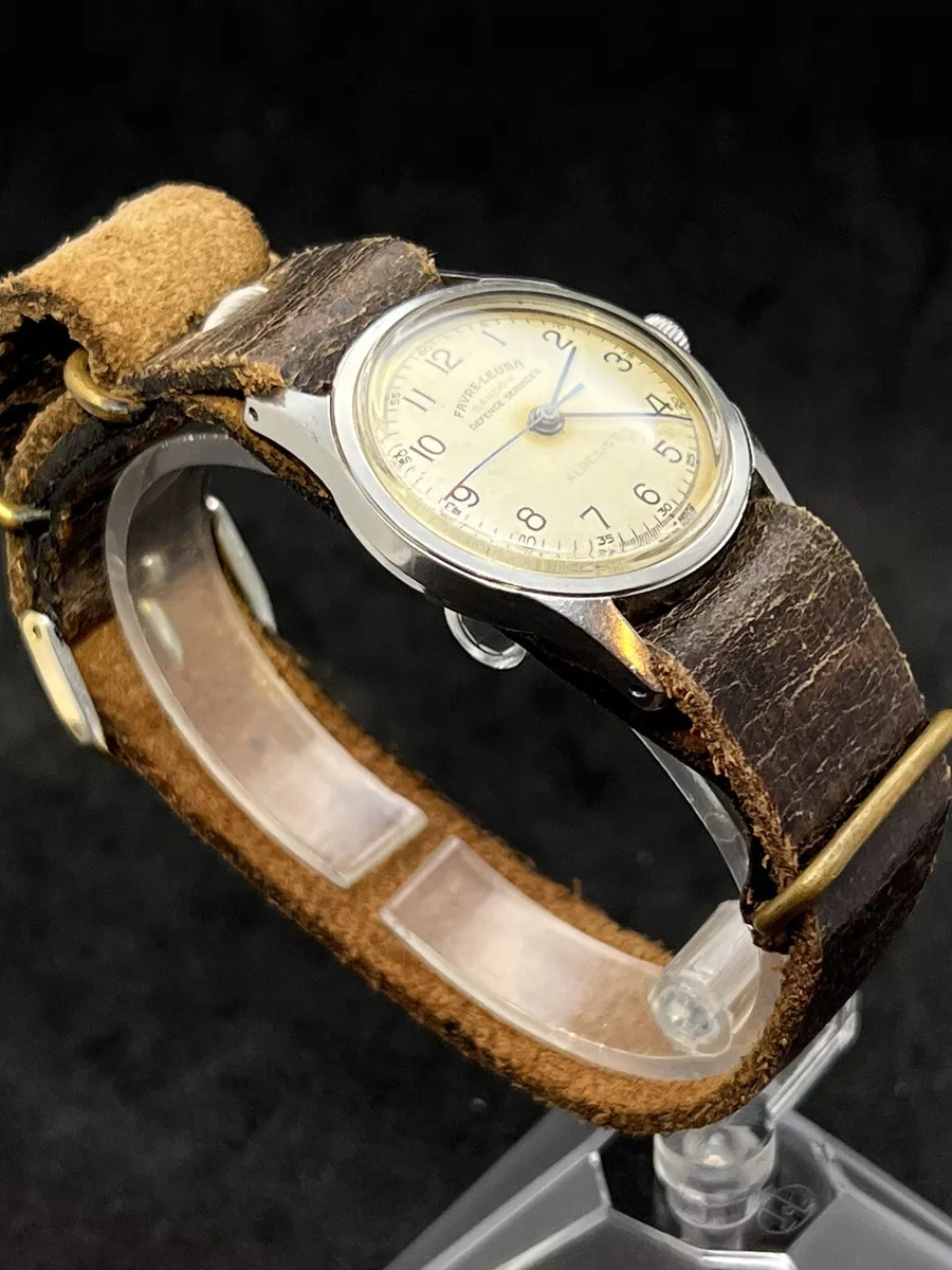 Vintage FAVRE LEUBA Sandow DEFENCE SERVICES ALRESIST Men s 32mm Mechanical Watch
