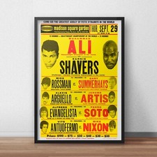 Ali Vs Shavers Boxing Poster Fight Memorabilia Print Picture A3 A4  Cassius