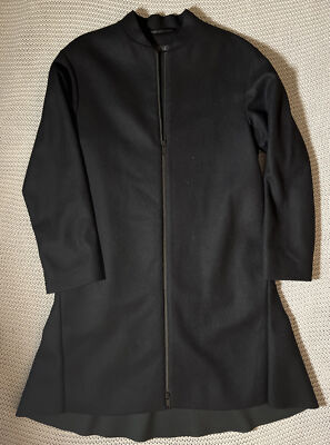 COS Black Wool Car Coat Women's Size Lined Windstop Zip