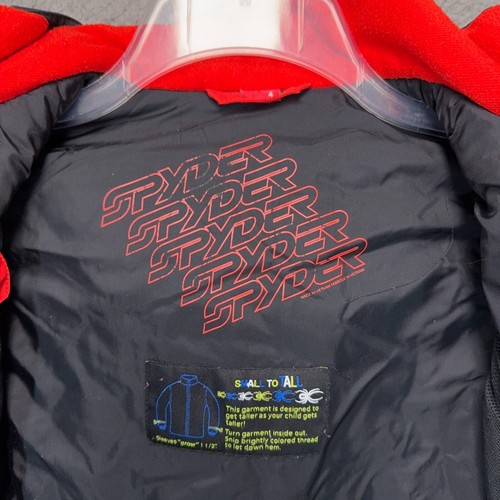 Spyder Jacket Boys Sz 4 Red Black Full Zip Insulated Outdoor Hiking Hood Winter - Picture 14 of 17