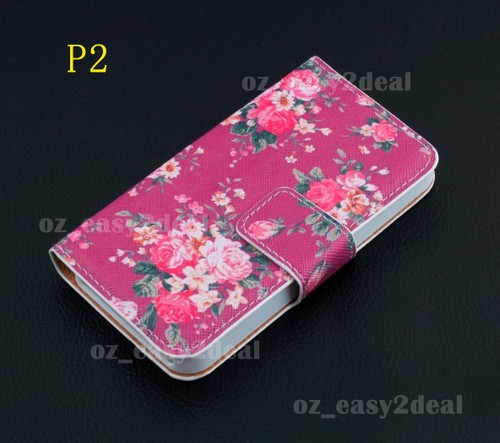 Luxury Floral Leather Purse Case Cover Wallet For Samsung iPhone 4 5 5c 6 6 plus - Picture 12 of 18