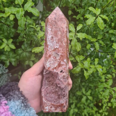 Indonesischer roter Achat Druzy Kristall Turm