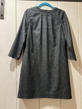 yigal azrouel Dress Women’s 6 100% Wool USA Made Classic Long Sleeve Shift Gray