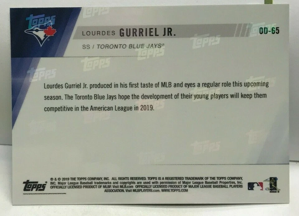 Lourdes Gurriel Jr 2019 Topps Now BLUE JAYS Road To Opening Day #OD-65 - SP /451 - Image 2 of 2