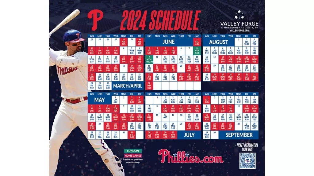 Phillies Schedule 2024 Season Dates Valry Jacinthe