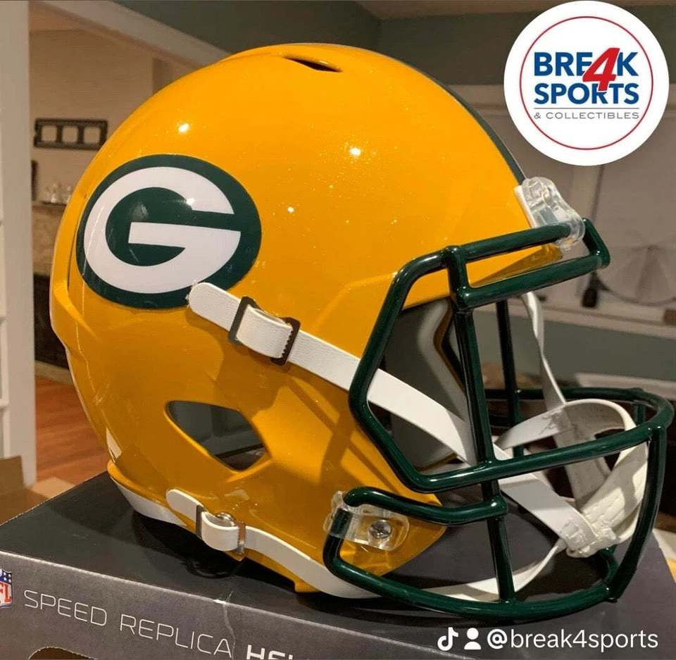 Casco de fútbol americano réplica de velocidad tamaño completo Green Bay Packers - NFL. Foto 2 de 2