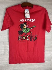 “My Horse Rocks” Red T Shirt 2004 NWT Size Small )Jared Lee Studios)