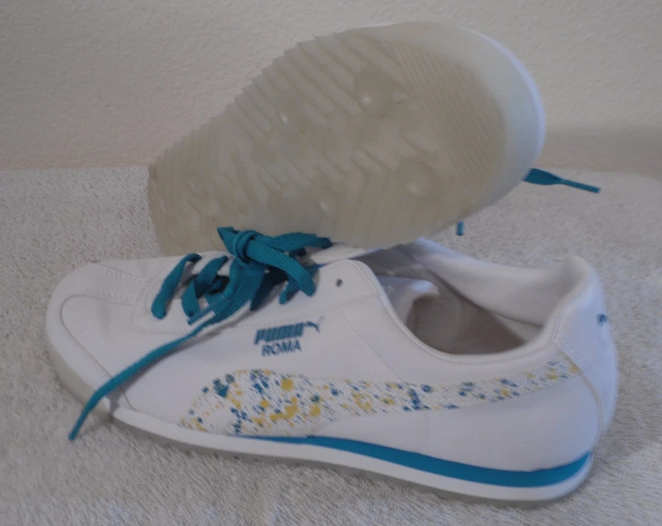 NUEVO PUMA Roma Ripstop Transparente Mujer Tenis Zapatos 10.5 Blanco/Capri Breeze Foto 2 de 3