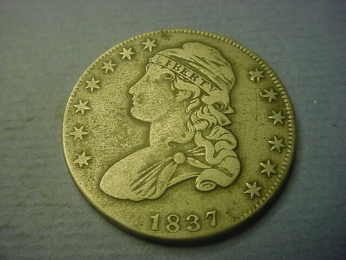 US 50 Cent 1837 zeitgenössisches gestrucktes weißes Metall #78208