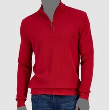  65 Club Room Men's Red Long-Sleeve Quarter-Zip Pullover Sweater Size Small