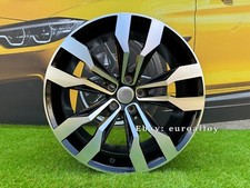 4 x  19 Inch 5x112 Black Polished Wheels: Fits For Volkswagen Golf Jetta