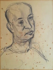Osias Hofstatter: Portrait of Arik Einstein's Father 1961 / Israeli Jewish S/Ink