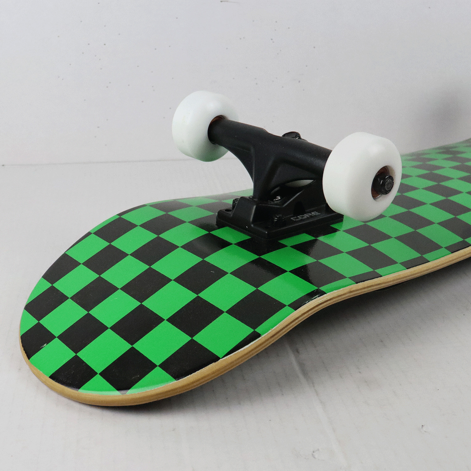 Blemished Krown Skateboard Complete Black/Green Checkers 7.75"