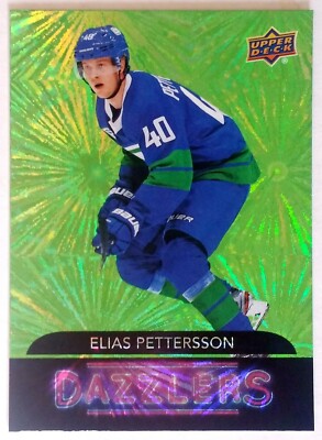 Elias Pettersson 2020 Upper Deck Green Dazzler #43 Vancouver Canucks