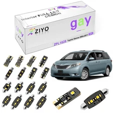 15 Bulbs Deluxe Bright White Interior LED Light Kit For Toyota Sienna 2004-2011