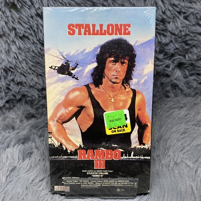 Rambo III VHS Tape 1988 Avid Release Rambo 3 New Factory Sealed With Watermarks
