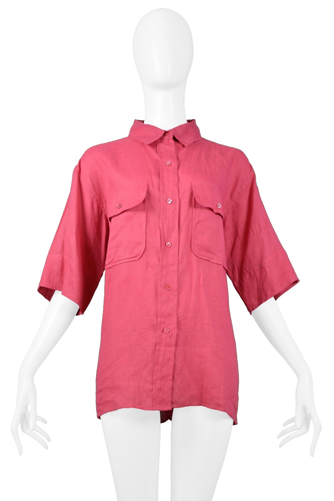 CAMICIA SAFARI VINTAGE YVES SAINT LAURENT YSL LINO ROSA